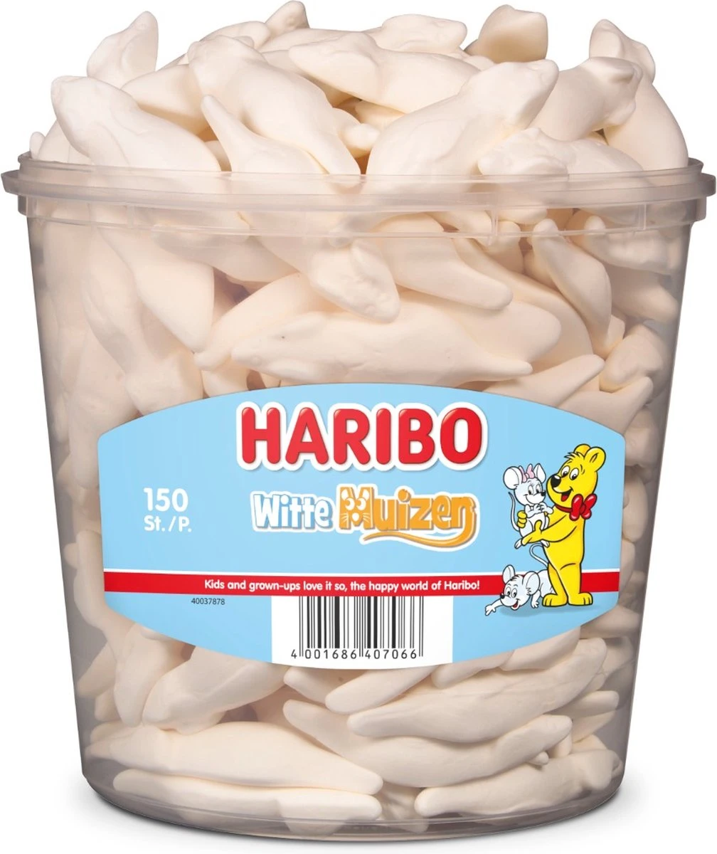 Haribo Witte Muizen - 150 Stuks 5 Haribo Witte Muizen - 150 Stuks - Afbeelding 3