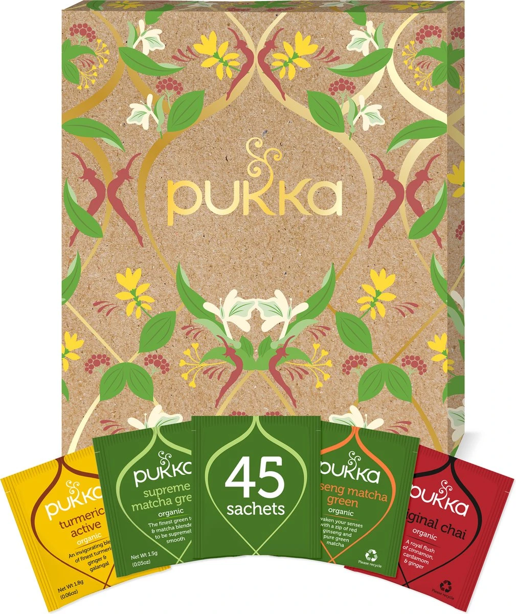 Pukka Active Kruidenthee Geschenkdoos - 5 Blends Biologische Kruidenthee, Ook Leuk Als Verjaardagscadeau - 45 Zakjes - Theedoos - GB-BIO-05 5 Pukka Active Kruidenthee Geschenkdoos - 5 Blends Biologische Kruidenthee, Ook Leuk Als Verjaardagscadeau - 45 Zakjes - Theedoos - GB-BIO-05 - Afbeelding 3