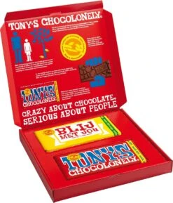 Tony's Chocolonely Geschenkdoos - Chocolade Cadeau "Blij Met Jou" + Melk Chocolade Reep
