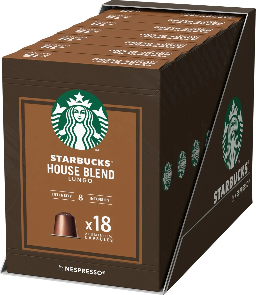 Starbucks By Nespresso Capsules Medium House Blend - 7 Doosjes à 18 Koffiecups 3 Starbucks By Nespresso Capsules Medium House Blend - 7 Doosjes à 18 Koffiecups