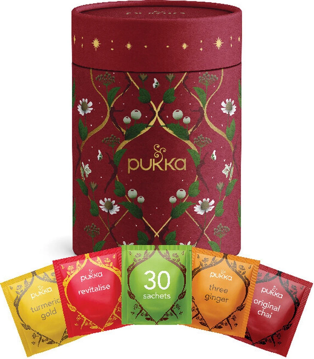 Pukka Thee Kerst Bewaardoos, Biologische Kruidenthee, Perfect Als Kerstcadeau - 30 Zakjes - 1 Stuk 3 Pukka Thee Kerst Bewaardoos, Biologische Kruidenthee, Perfect Als Kerstcadeau - 30 Zakjes - 1 Stuk