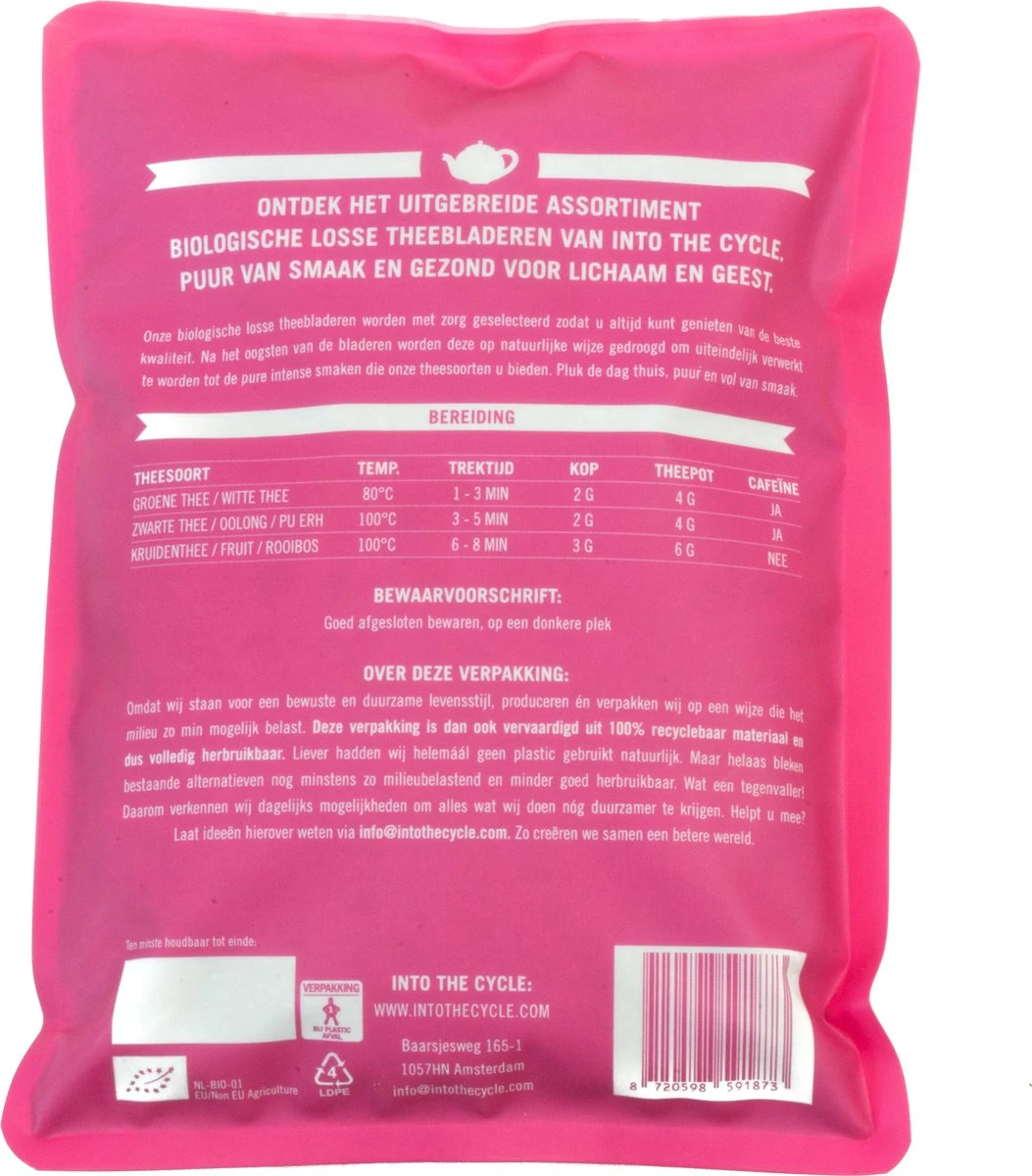 Into The Cycle Kruidenthee - Brandnetel Thee Biologisch - Losse Thee - 50 Gram Zak 4 Into The Cycle Kruidenthee - Brandnetel Thee Biologisch - Losse Thee - 50 Gram Zak - Afbeelding 2
