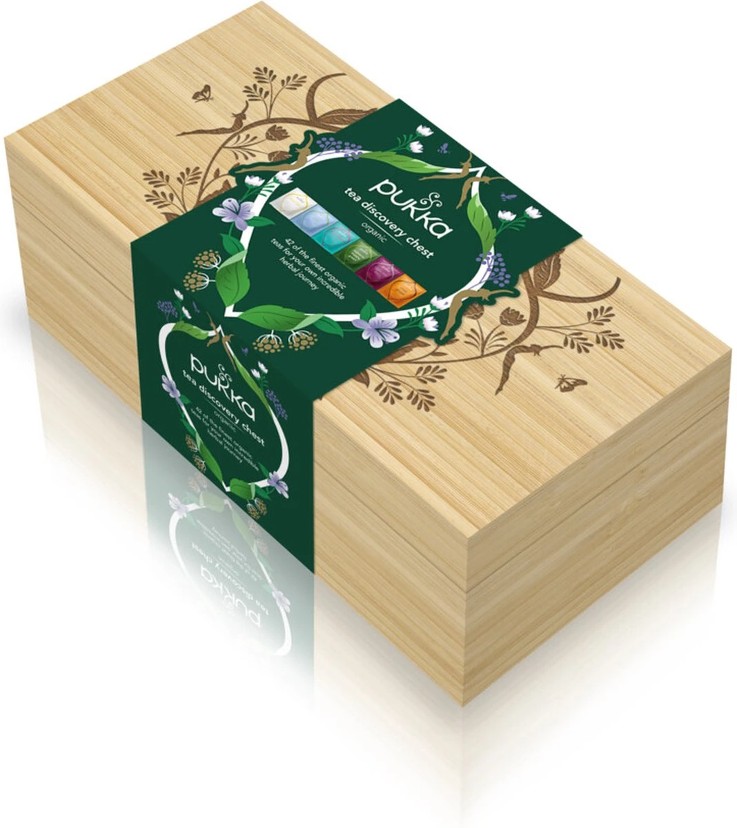 Pukka Theedoos, Luxe Geschenkset Voor Echte Theeliefhebbers - 42 Zakjes Biologische Kruidenthee - 1 Bamboe Opbergdoos 9 Pukka Theedoos, Luxe Geschenkset Voor Echte Theeliefhebbers - 42 Zakjes Biologische Kruidenthee - 1 Bamboe Opbergdoos - Afbeelding 7