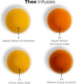 Soolong Wereld Nr6 Giftset 4 Wereldtheen - Japanse Yuzu Kruidenblend - Rooibos Vanille - Malawi Oolong - Witte Thee Met Mango - Ideaal Als Relatiegeschenk Of Proeverij - Assortiment 4stuks -Voedsel Serie Winkel 1076x1200