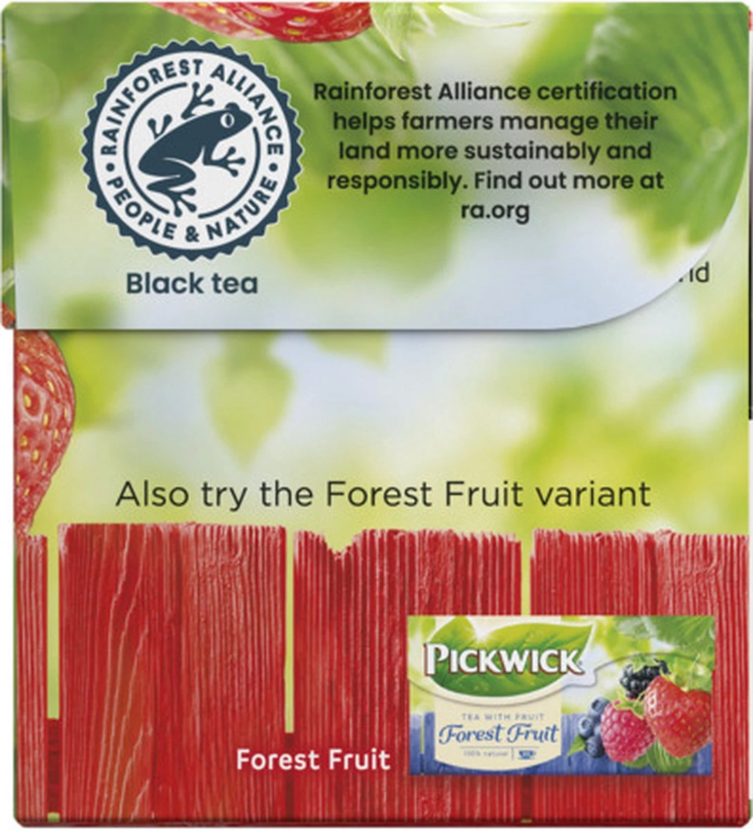 Pickwick Aardbei Fruit Thee - 12 X 20 Zakjes 4 Pickwick Aardbei Fruit Thee - 12 X 20 Zakjes - Afbeelding 2