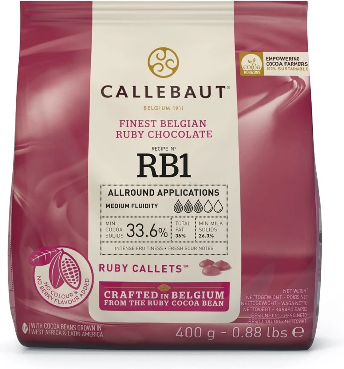 Callebaut - Chocolade Callets - Ruby - 400g 3 Callebaut - Chocolade Callets - Ruby - 400g