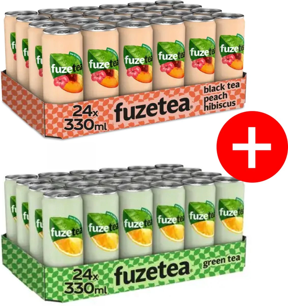 Fuze Tea Pack Green Tea Sleekcan 24x330 Ml NL En Black Tea Hibiscus 24x330 Ml NL 4 Fuze Tea Pack Green Tea Sleekcan 24x330 Ml NL En Black Tea Hibiscus 24x330 Ml NL - Afbeelding 2