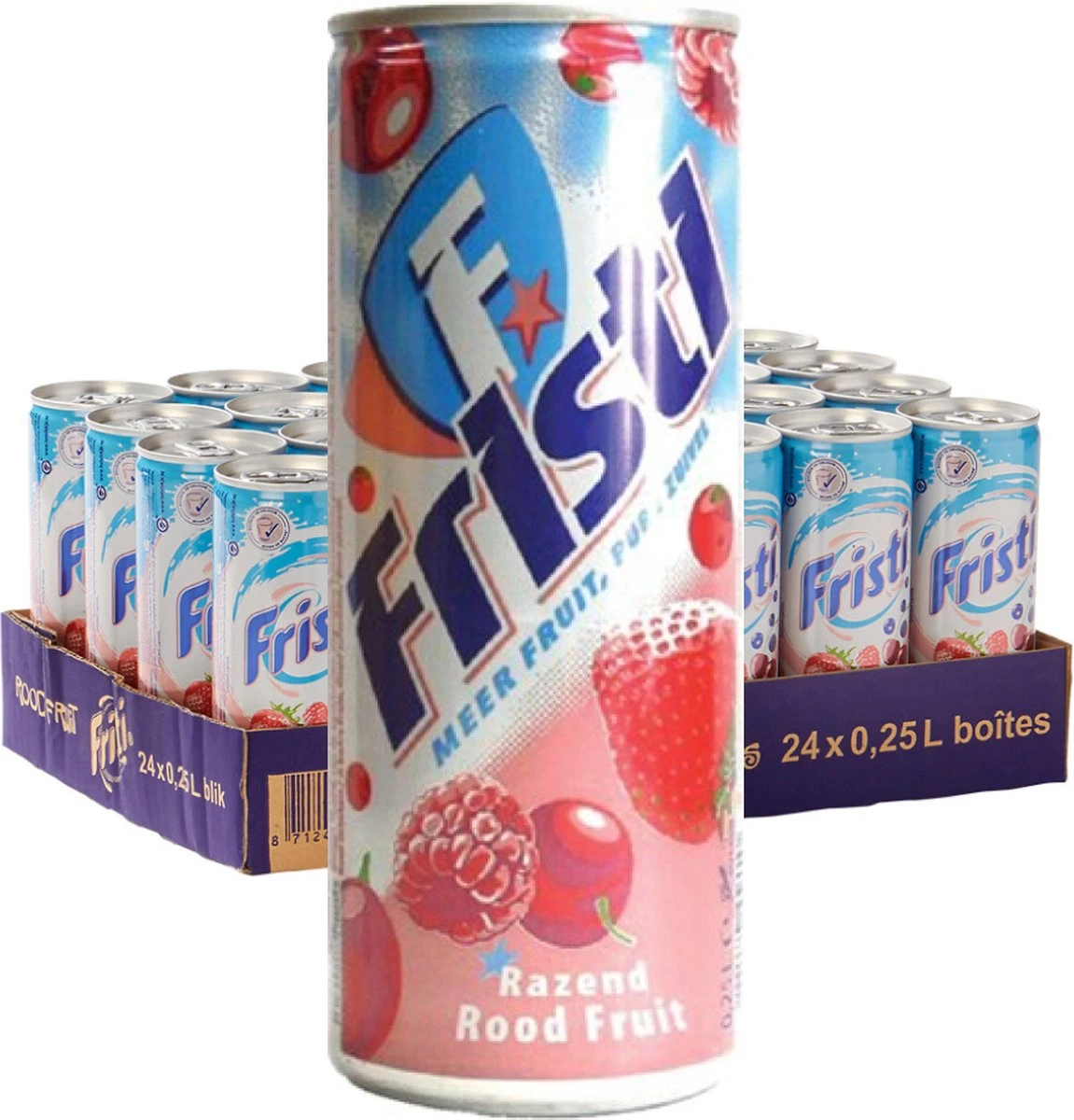 Fristi Yoghurtdrank In Blik | Rood Fruit (pak 24 X 250 Milliliter)