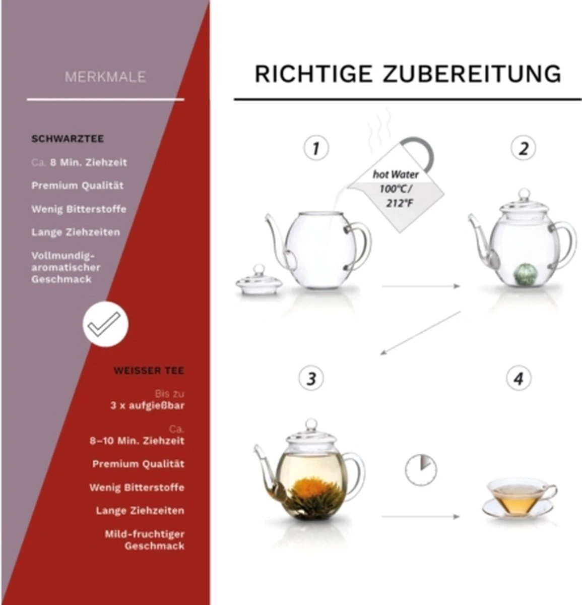 Creano Theebloemen Geschenkset Kadoverpakking Theebloemen En Glazen Theekan - Witte Theebloemen En Zwarte Theebloemen (6 Stuks) 6 Creano Theebloemen Geschenkset Kadoverpakking Theebloemen En Glazen Theekan - Witte Theebloemen En Zwarte Theebloemen (6 Stuks) - Afbeelding 4