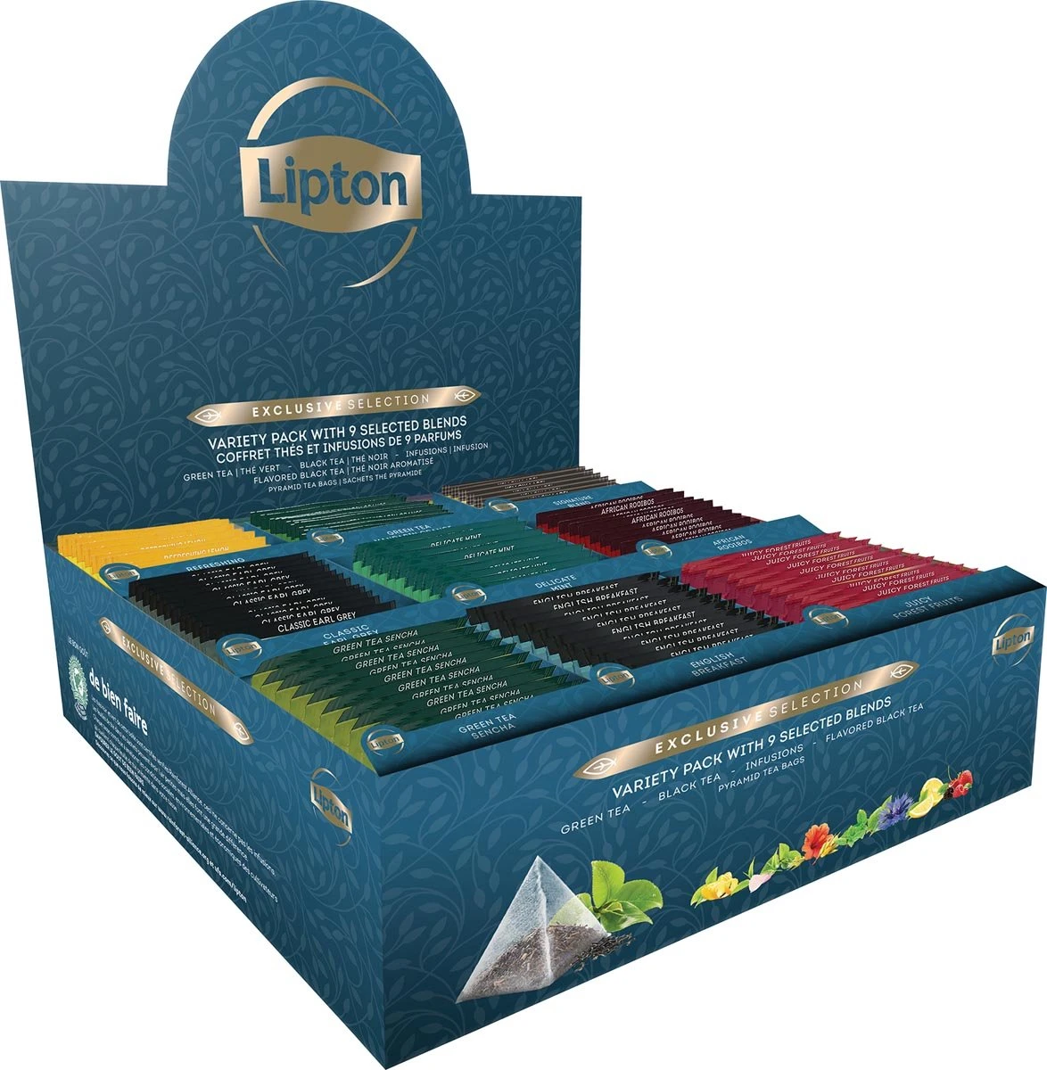 Lipton Thee Assortiment Exclusive Selection, 9 Smaken, Display Van 108 Zakjes 3 Lipton Thee Assortiment Exclusive Selection, 9 Smaken, Display Van 108 Zakjes