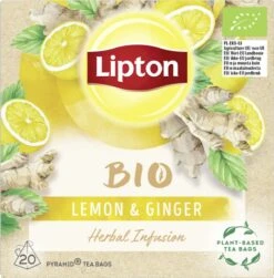 Lipton Ginger & Lemon Kruidenthee, Met De Vurige Smaak Van Gember En Frisheid Van Citroen - 4 X 20 Zakjes - PL-EKO-03 -Voedsel Serie Winkel 1180x1200