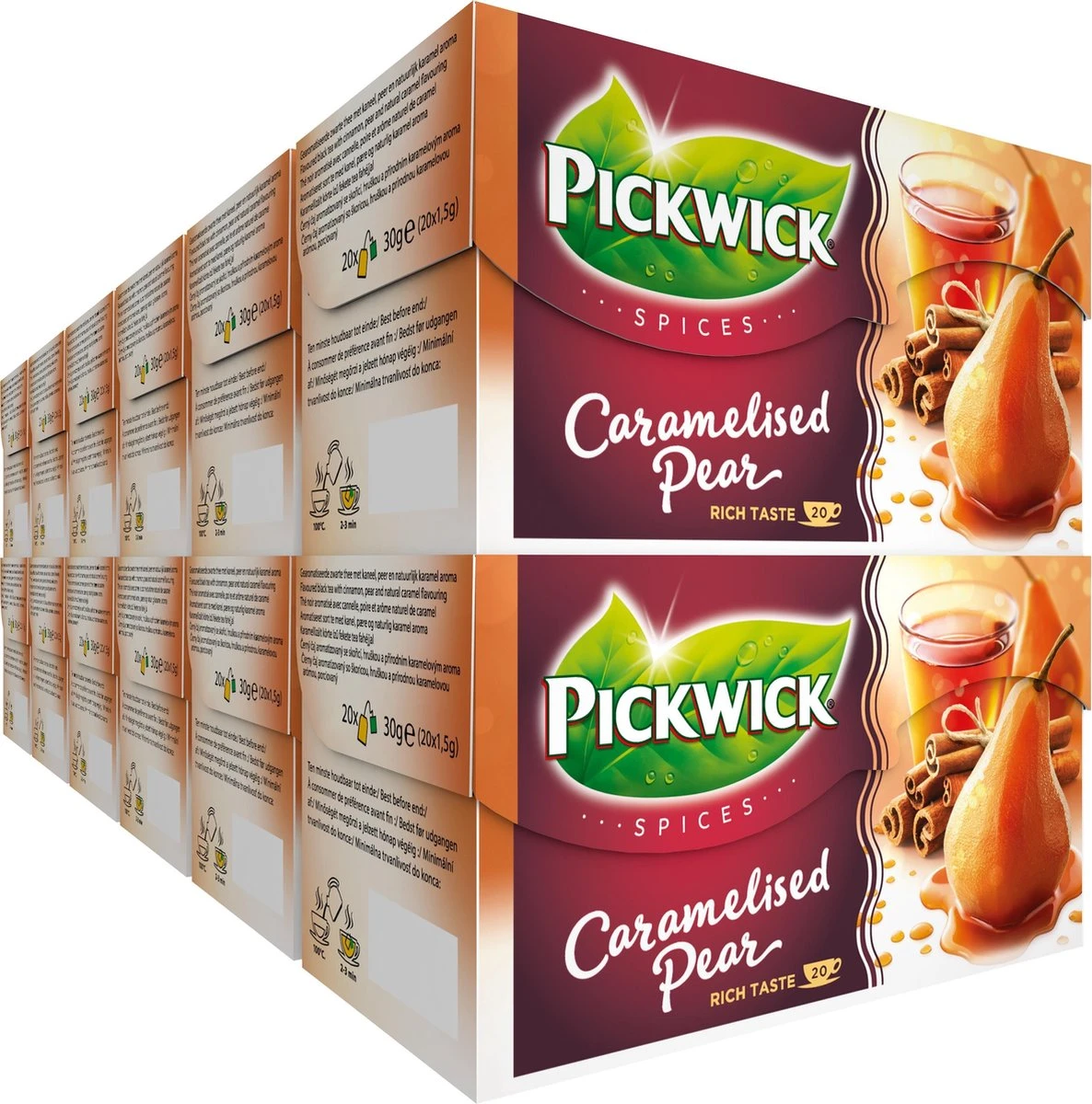 Pickwick Spices Caramelised Pear Zwarte Thee - 12 X 20 Zakjes 3 Pickwick Spices Caramelised Pear Zwarte Thee - 12 X 20 Zakjes
