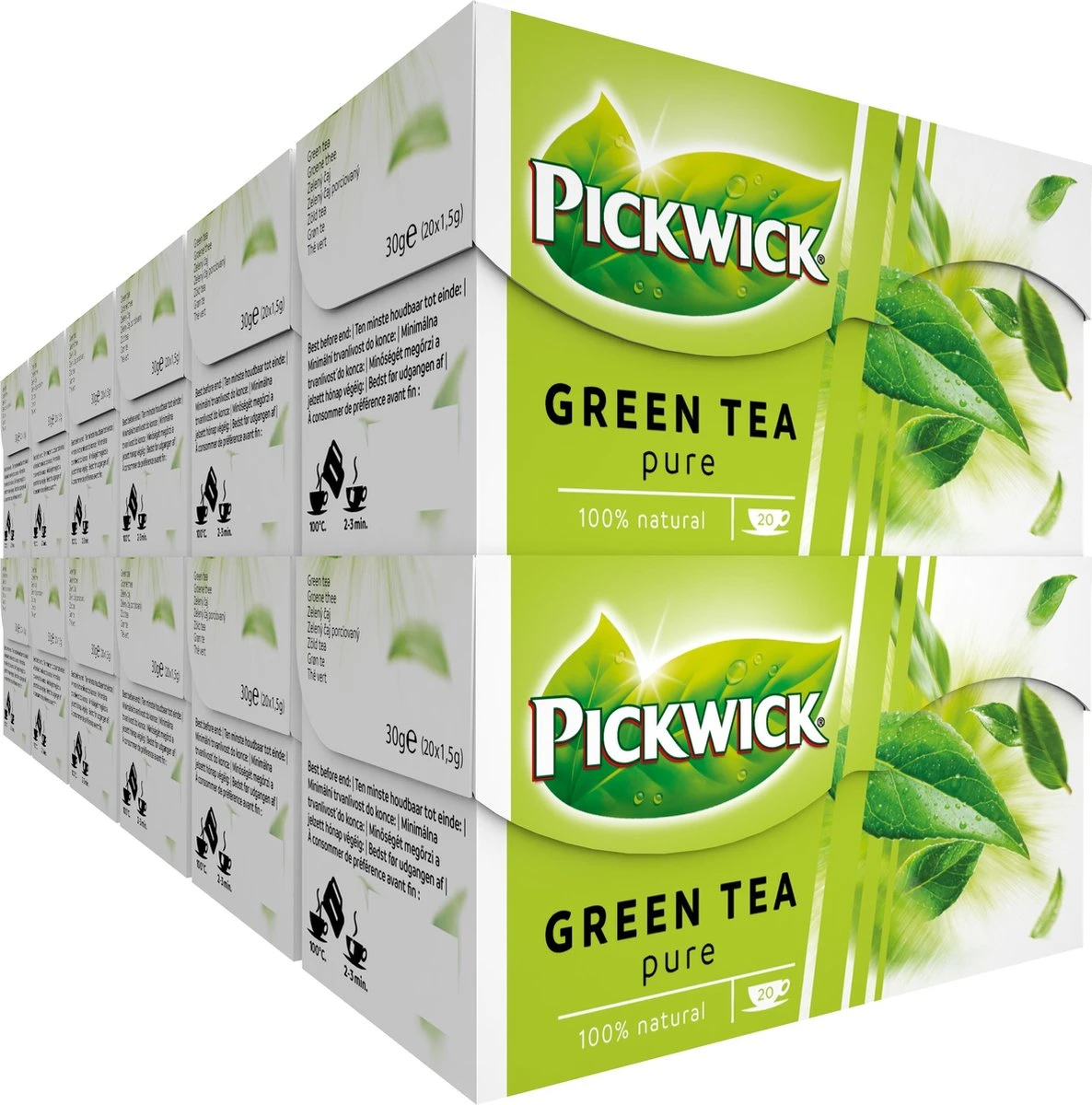 Pickwick Pure Groene Thee - 12 X 20 Zakjes 3 Pickwick Pure Groene Thee - 12 X 20 Zakjes