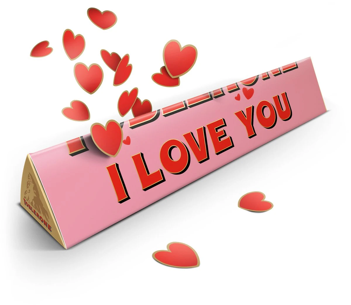 Toblerone L Chocoladereep - 360 Gram - Boodschap "I Love You" - Chocolade Cadeau 3 Toblerone L Chocoladereep - 360 Gram - Boodschap "I Love You" - Chocolade Cadeau