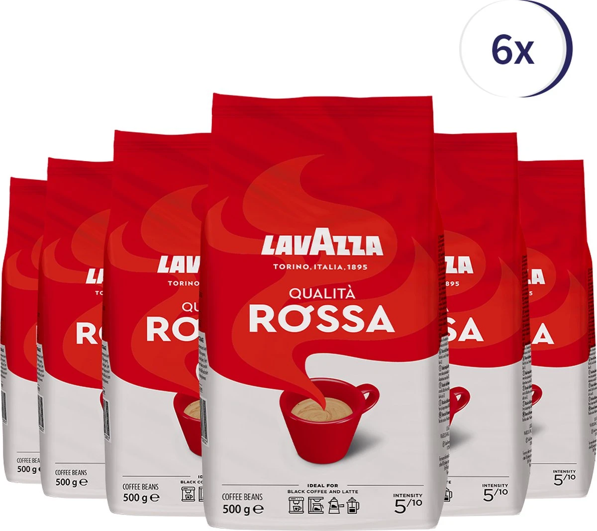 Lavazza Qualita Rossa Koffiebonen - 500 Gram X6 3 Lavazza Qualita Rossa Koffiebonen - 500 Gram X6