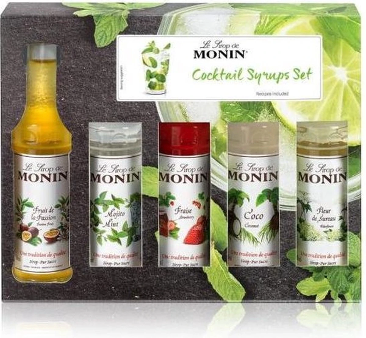 Monin Cadeau 10 Smaken Geschenkverpakking + Cocktailverpakking VOORDEEL PACK 10 Flesjes 5cl 5 Monin Cadeau 10 Smaken Geschenkverpakking + Cocktailverpakking VOORDEEL PACK 10 Flesjes 5cl - Afbeelding 3