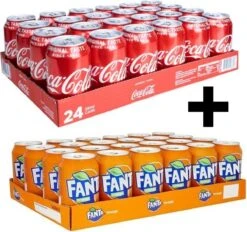 Coca-Cola Coca Cola Blikjes 24 Stuks 33cl EU + Fanta Blikjes 24 Stuks 33cl EU