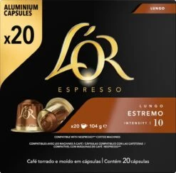 L'OR Lungo Estremo (10) - 10 X 20 Koffiecups -Voedsel Serie Winkel 1200x1187 2