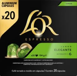 L'OR Lungo Elegante Koffiecups - Intensiteit 6/12 - 10 X 20 Capsules -Voedsel Serie Winkel 1200x1187 3