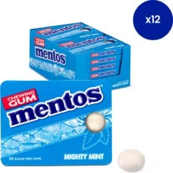 Mentos Suikervrije Kauwgom - Mighty Mint - 12 Blisters