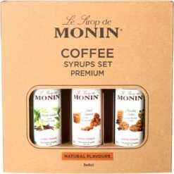 Monin Koffiesiropen MIX Set Klein 3x 5cl (Chocolate Cookie, Salted Caramel En Franse Vanille)