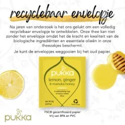 Pukka Lemon Ginger & Manuka Honey Thee, Met Gember, Citroen En Honing - 4 X 20 Zakjes - GB-BIO-05 -Voedsel Serie Winkel 1200x1200 277