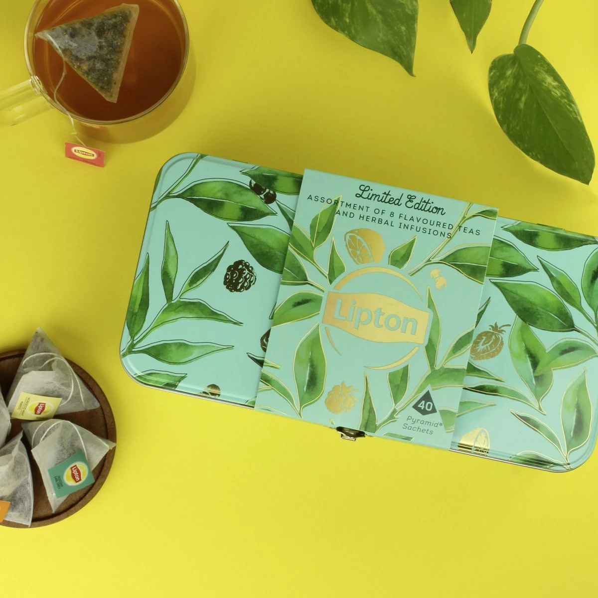 Lipton Thee Limited Edition Theedoos, Leuk Om Te Geven Als Cadeau - 40 Zakjes En Tinnen Blik - Cadeauverpakking 6 Lipton Thee Limited Edition Theedoos, Leuk Om Te Geven Als Cadeau - 40 Zakjes En Tinnen Blik - Cadeauverpakking - Afbeelding 4
