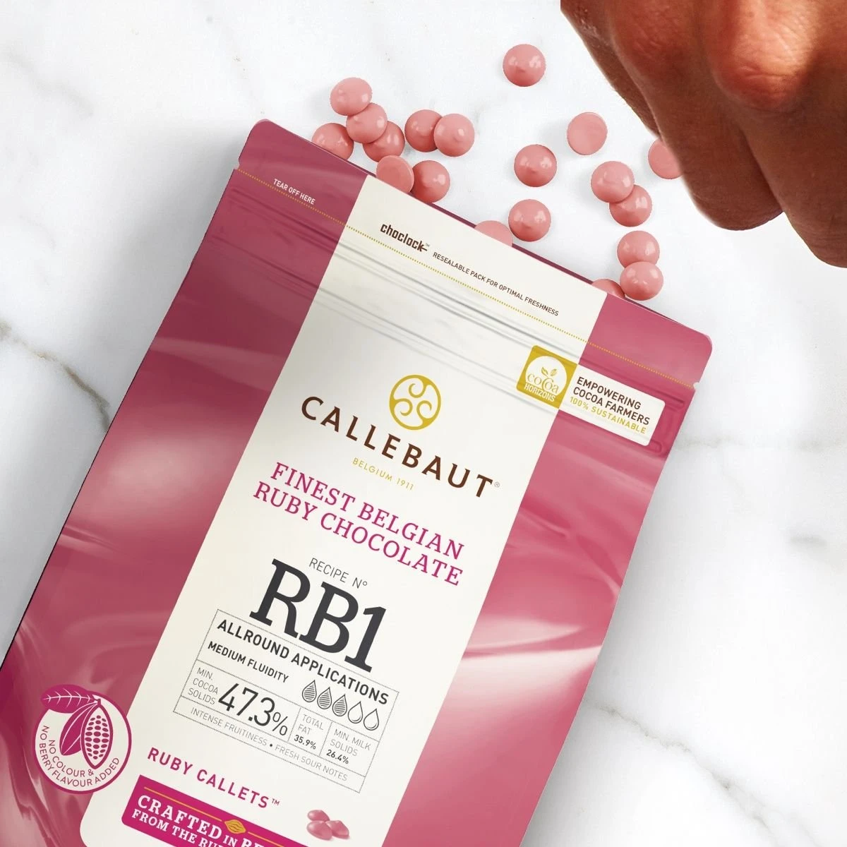 Callebaut - Chocolade Callets - Ruby - 400g 4 Callebaut - Chocolade Callets - Ruby - 400g - Afbeelding 2