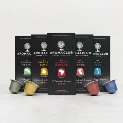 Aroma Club - Nespresso Compatible Capsules (120 St.) - No. 2 Smooth James - Intensiteit 3/5 - Espresso & Lungo - 100% Aluminium Koffiecups 14 Aroma Club - Nespresso Compatible Capsules (120 St.) - No. 2 Smooth James - Intensiteit 3/5 - Espresso & Lungo - 100% Aluminium Koffiecups -Voedsel Serie Winkel 1200x1200 53