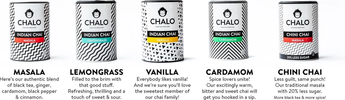 CHALO Vanilla Chai Latte - Indische Vegan Chai - Zwarte Assam Thee - 25 Porties/ 300GR 4 CHALO Vanilla Chai Latte - Indische Vegan Chai - Zwarte Assam Thee - 25 Porties/ 300GR - Afbeelding 2