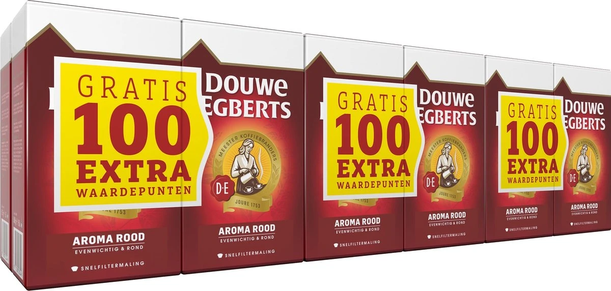 Douwe Egberts Aroma Rood Filterkoffie - Dubbelpak 6 X 1000 Gram 3 Douwe Egberts Aroma Rood Filterkoffie - Dubbelpak 6 X 1000 Gram