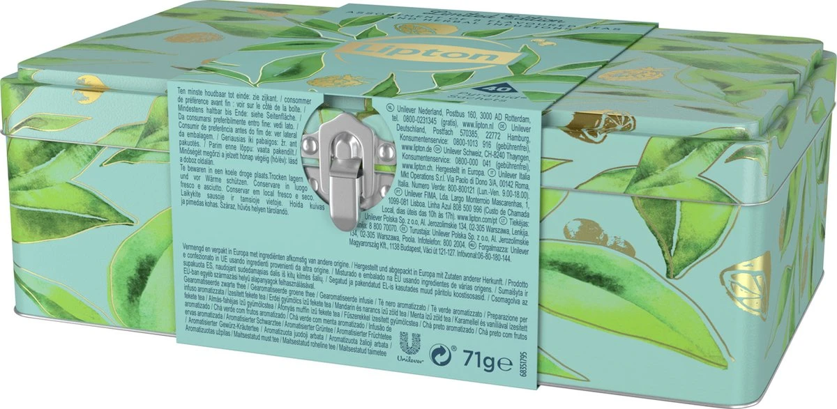 Lipton Thee Limited Edition Theedoos, Leuk Om Te Geven Als Cadeau - 40 Zakjes En Tinnen Blik - Cadeauverpakking 4 Lipton Thee Limited Edition Theedoos, Leuk Om Te Geven Als Cadeau - 40 Zakjes En Tinnen Blik - Cadeauverpakking - Afbeelding 2