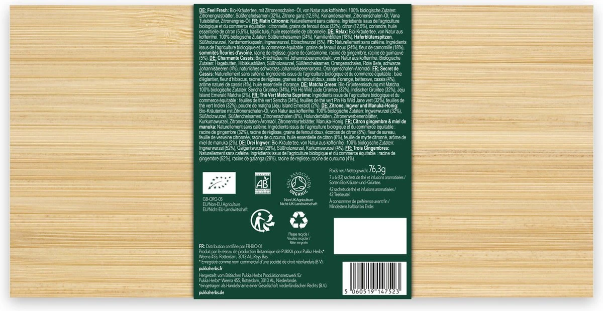 Pukka Theedoos, Luxe Geschenkset Voor Echte Theeliefhebbers - 42 Zakjes Biologische Kruidenthee - 1 Bamboe Opbergdoos 4 Pukka Theedoos, Luxe Geschenkset Voor Echte Theeliefhebbers - 42 Zakjes Biologische Kruidenthee - 1 Bamboe Opbergdoos - Afbeelding 2