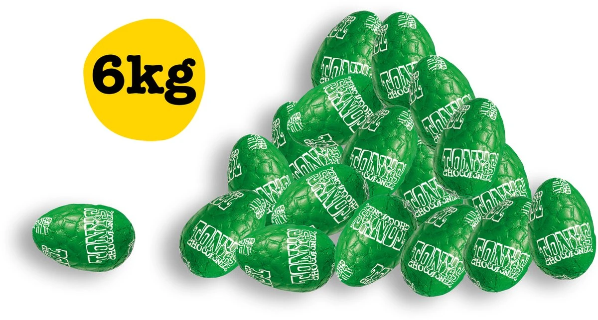 Tony's Chocolonely Melk Chocolade Paaseitjes - Hazelnoot - Bulk Doos Pasen - Chocolade Eitjes - 6 Kilo Paaseieren 3 Tony's Chocolonely Melk Chocolade Paaseitjes - Hazelnoot - Bulk Doos Pasen - Chocolade Eitjes - 6 Kilo Paaseieren