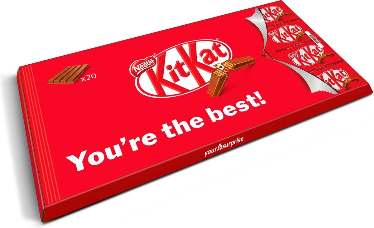 "You're The Best!" - Gigantische KitKat Reep - 900 Gram Overheerlijke Chocolade 5 "You're The Best!" - Gigantische KitKat Reep - 900 Gram Overheerlijke Chocolade - Afbeelding 3