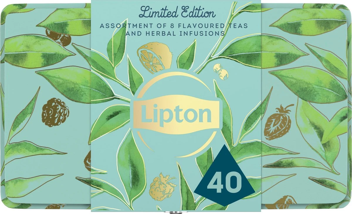 Lipton Thee Limited Edition Theedoos, Leuk Om Te Geven Als Cadeau - 40 Zakjes En Tinnen Blik - Cadeauverpakking 3 Lipton Thee Limited Edition Theedoos, Leuk Om Te Geven Als Cadeau - 40 Zakjes En Tinnen Blik - Cadeauverpakking
