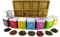 Dutch Tea Maestro - DUTCH TEA MAESTRO - Thee Cadeau - Thee Geschenk - Thee Pakket - Theeplank 7 Blikjes Losse Thee Cadeau -Voedsel Serie Winkel 1200x755