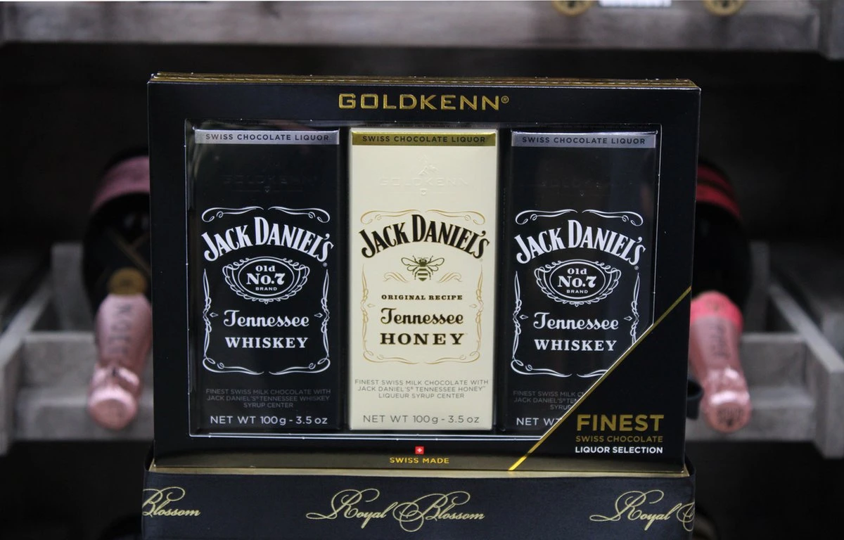 Jack Daniels Gift Pack Likeur Chocolade Repen 3 X 100 Gram 3 Jack Daniels Gift Pack Likeur Chocolade Repen 3 X 100 Gram