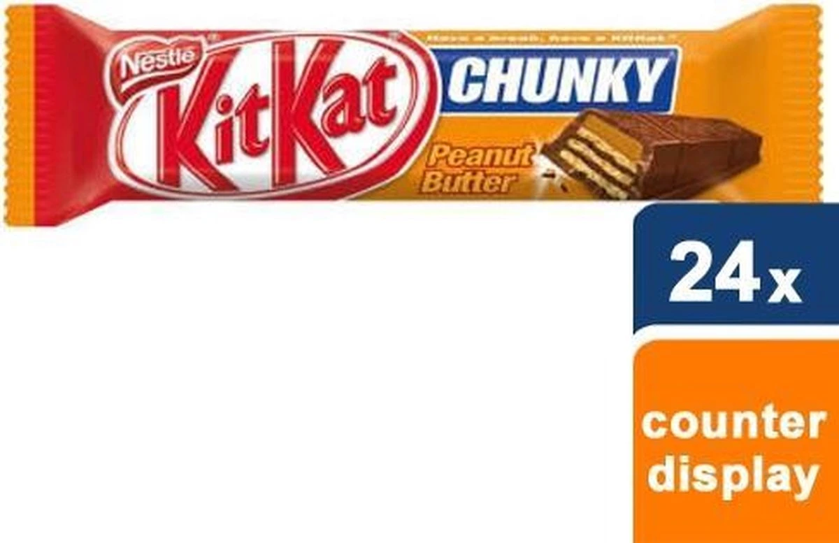 Kitkat Chunky Peanut Butter - 24 Repen 5 Kitkat Chunky Peanut Butter - 24 Repen - Afbeelding 3