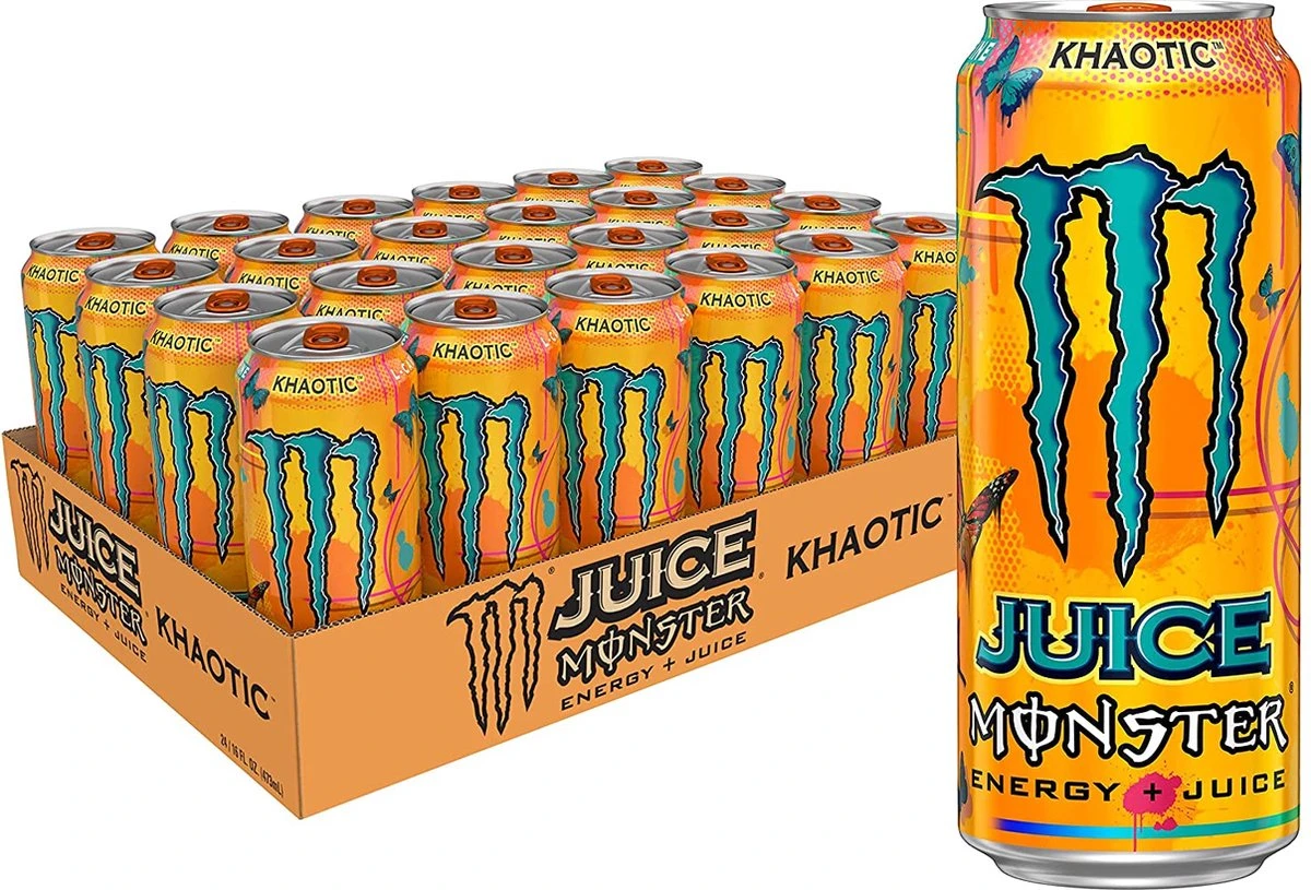 Monster Energy - Energiedrank - Promopakket - 24 Stuks - Juice Khaotic 3 Monster Energy - Energiedrank - Promopakket - 24 Stuks - Juice Khaotic