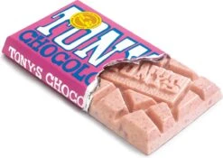 Tony's Chocolonely Witte Chocolade Reep Framboos Knettersuiker - 180 Gram -Voedsel Serie Winkel 1200x848