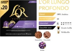 L'OR Lungo Profondo Koffiecups - Intensiteit 8/12 - 10 X 20 Capsules -Voedsel Serie Winkel 1200x852