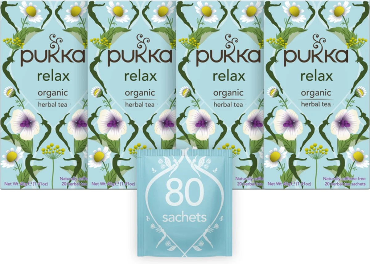 Pukka Relax Thee, Met Kamille, Venkel En Gember - 4 X 20 Zakjes - GB-BIO-05 3 Pukka Relax Thee, Met Kamille, Venkel En Gember - 4 X 20 Zakjes - GB-BIO-05