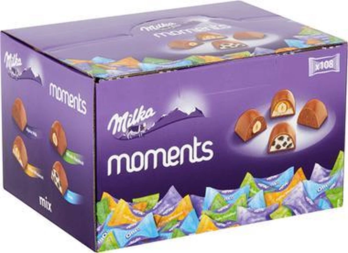 Milka - Moments Chocolade Mix - 108 Stuks - Per Stuk Verpakt 4 Milka - Moments Chocolade Mix - 108 Stuks - Per Stuk Verpakt - Afbeelding 2