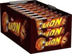 Nestlé LION Snoepreep Met Karamel, Pittige Snack, Knapperige Chocolade & Knapperige Chips, Karamelvulling, Special Bite, Multi-pack, Hoeveelheid: 24-pack (24 X 42 G)