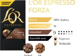 L'OR Espresso Forza Koffiecups - Intensiteit 9/12 - 10 X 10 Capsules -Voedsel Serie Winkel 1200x894