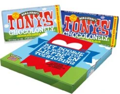 Tony's Chocolonely & Ben & Jerry's Chocolate Love-a-Fair Geschenkdoos - Fairtrade Chocolade Repen - Liefdes Cadeau - 2 X 180 Gram -Voedsel Serie Winkel 1200x942 2