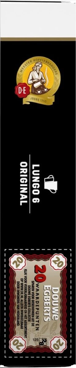 Douwe Egberts Lungo Original Koffiecups - Intensiteit 6/12 - 10 X 20 Capsules -Voedsel Serie Winkel 249x1200