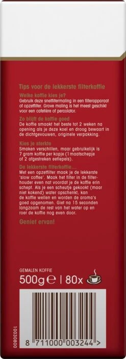 Douwe Egberts Aroma Rood Filterkoffie - 15 X 500 Gram -Voedsel Serie Winkel 421x1200 2