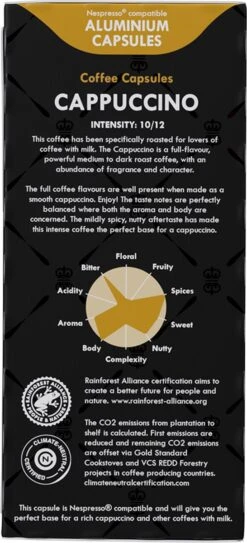 Gran Maestro Italiano - Cappuccino - Koffiecups - Nespresso Compatibel Capsules - Intense Smaak - 6 X 20 Cups -Voedsel Serie Winkel 546x1200